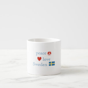 Fred kärlek och Sverige med svensk flagga Espressomugg