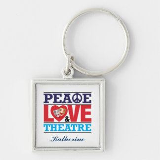 Fred, kärlek och Theatre Keychain Fyrkantig Silverfärgad Nyckelring