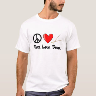 Fred kärlek, och trummar t shirt