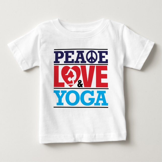 Fred, kärlek och Yoga Tee Shirt (Framsida)