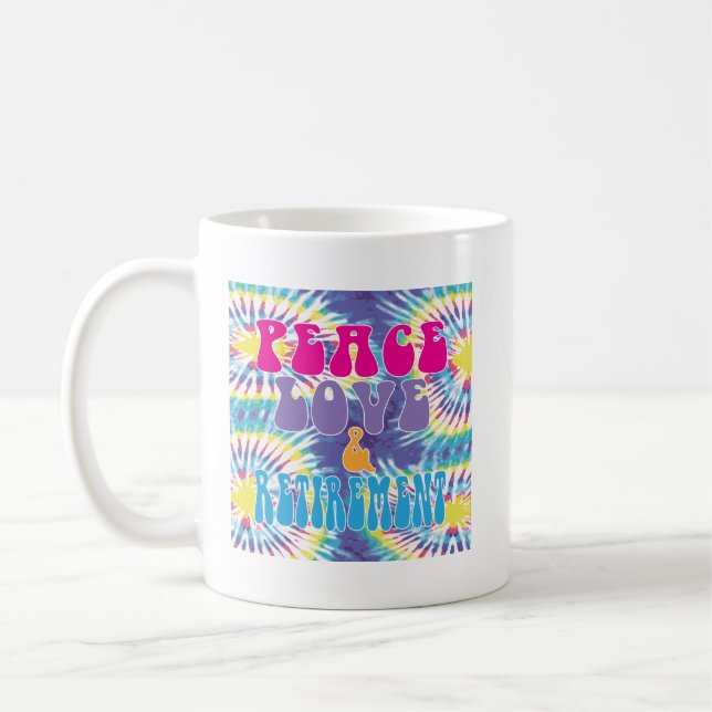 Fred kärlek & pensionering med Tie Dye  Kaffemugg (Vänster)