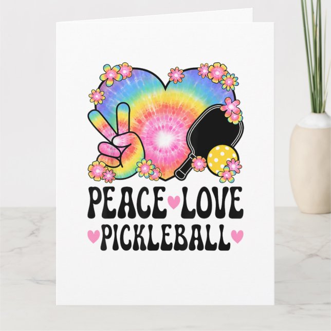 Fred kärlek Pickleball Tack Kort (Framsida)