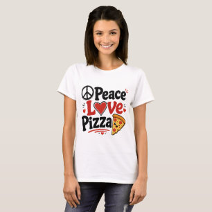 Fred kärlek pizza söta roliga matdesign t shirt
