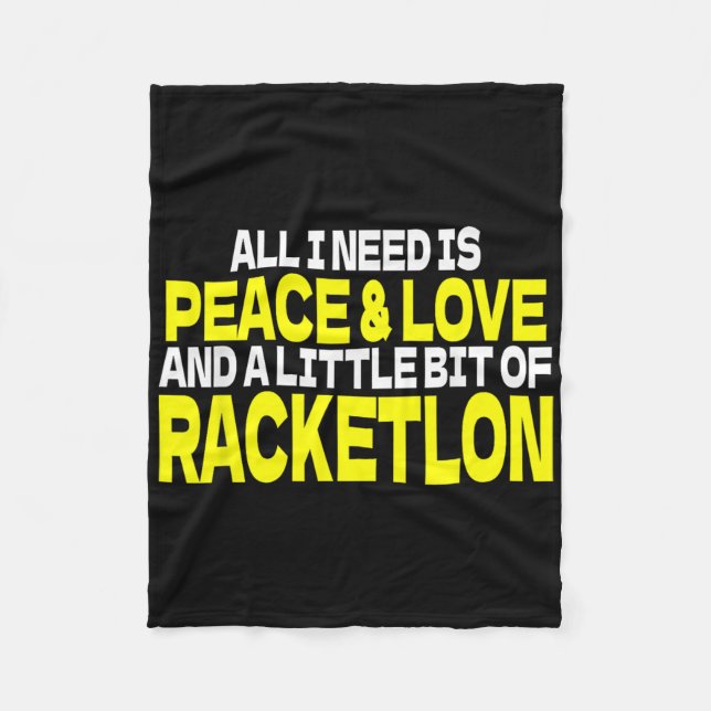 Fred Kärlek Racketlon Talar Design Racketlon Spela Fleecefilt (Framsidan)