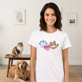 Fred Kärlek Rädda Katt och Hund T-Shirt