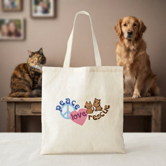 Fred kärlek Räddning av husdjur Totebag Tygkasse