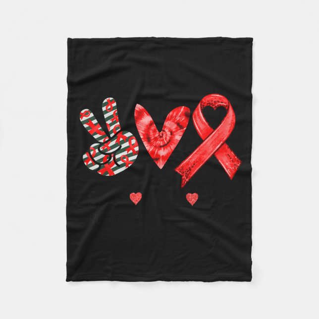 Fred kärlek röd bandana Blod Överlevande Design Fleecefilt (Framsidan)