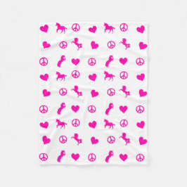 Fred-, kärlek- & rosaUnicorns, för! Fleecefilt