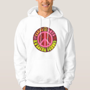 Fred kärlek som vårdar skolar sweatshirt med luva