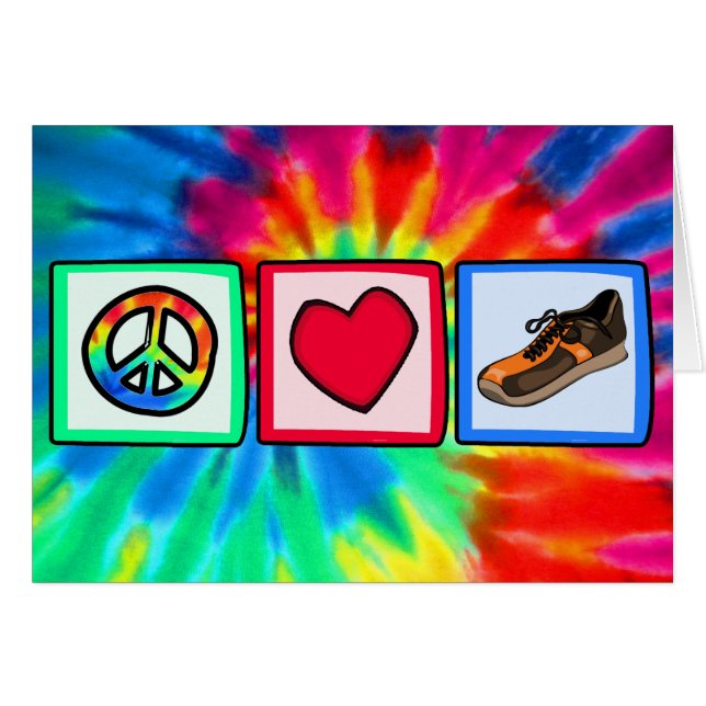 Fred kärlek, spring hälsningskort (Framsidan Horizontal)