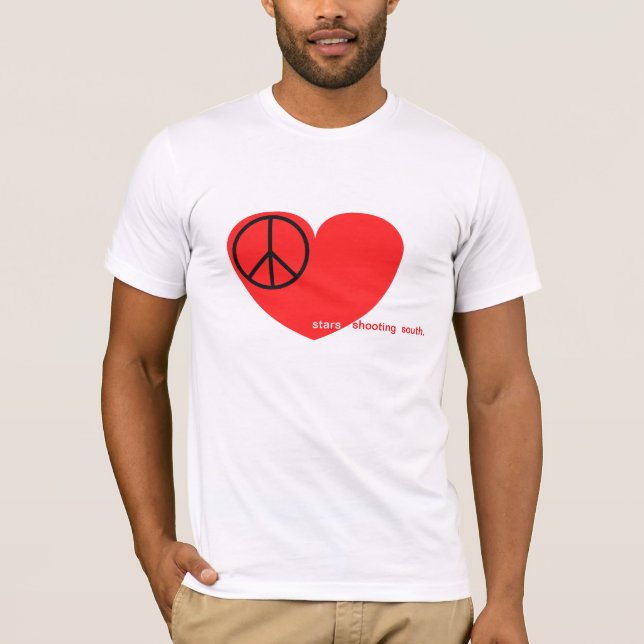 Fred kärlek, stjärnor som söder skjuter t shirt (Framsida)