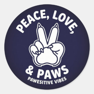 Fred Kärlek & Tass Tass Positiva Vibrationer Hundä Runt Klistermärke