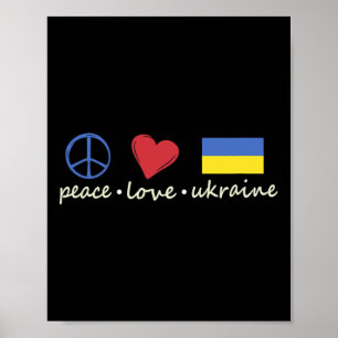 Fred kärlek tecken Ukraina färger Retro Vintage Lo Poster