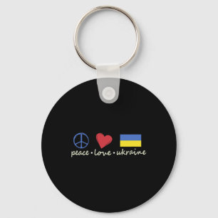 Fred Kärlek Tecken Ukraina Färger Retro Vintage Ut Nyckelring