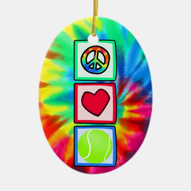 Fred kärlek, tennis julgransprydnad keramik (Framsidan)