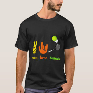 Fred kärlek Tennis Rolig Tennis Älskare Handtecken T Shirt