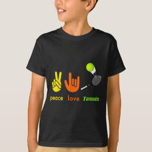 Fred kärlek Tennis Rolig Tennis Älskare Handtecken T Shirt