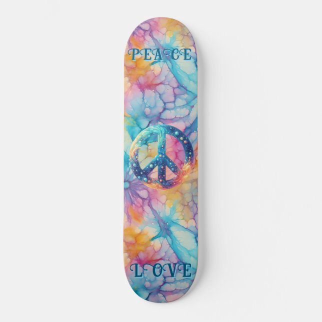 Fred kärlek Tie-Dye Mini Skateboard Bräda 18,5 Cm (Framsida)