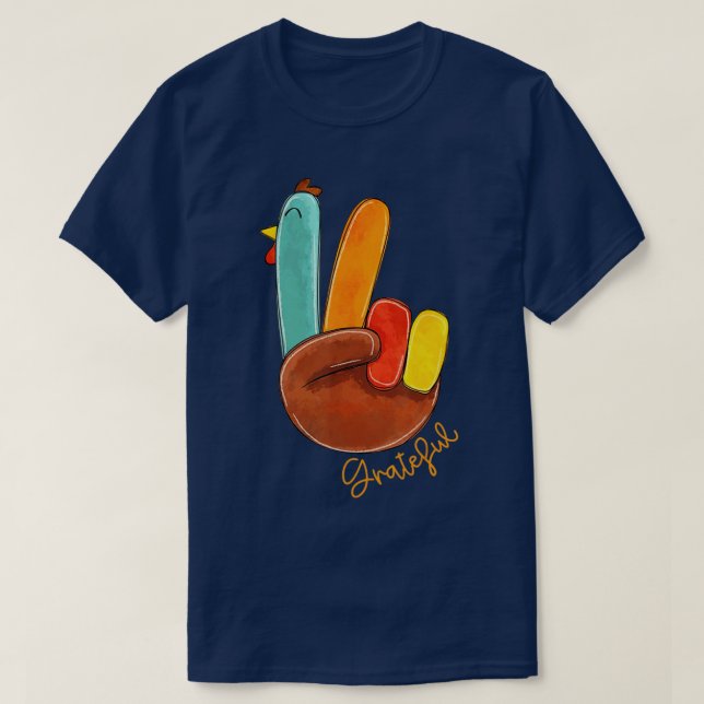 Fred Kärlek Turkiet tackar Turkiet Hand och tack T Shirt (Design framsida)