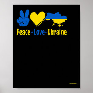Fred kärlek Ukraina Flagga Tröja Män Kvinnor Män S Poster