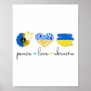 Fred kärlek Ukraina Ukrainska flaggans färger Ukra Poster