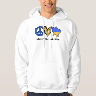 Fred, Kärlek, Ukrainas ukrainska Flagga. Hoodie