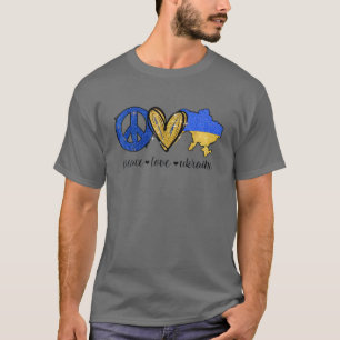 Fred, Kärlek, Ukrainas ukrainska Flagga. T Shirt
