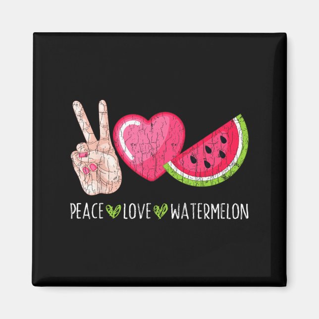 Fred kärlek vattenmelon Roligt sommar frukt Älskar Magnet (Framsidan)
