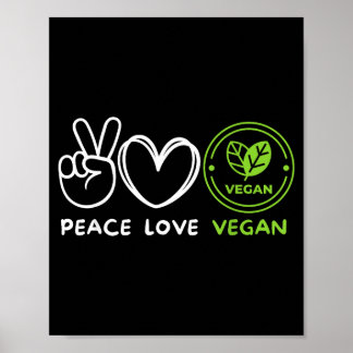 Fred kärlek vegan retro vegan älskare vegan mat poster