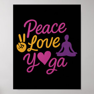 Fred Kärlek Yoga Skript Grafik Magenta Guld  Poster