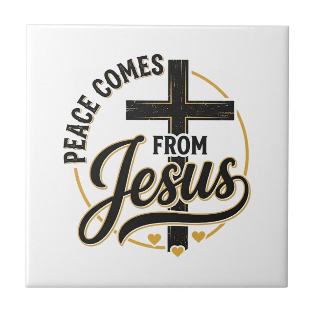 Fred Kommer Från Jesus Kristet Kors Kläder Kakelplatta (Framsidan)
