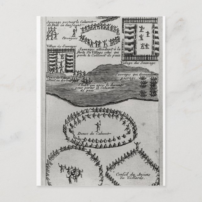 Fred leda i rör dansen av iroquoisen vykort (Framsida)