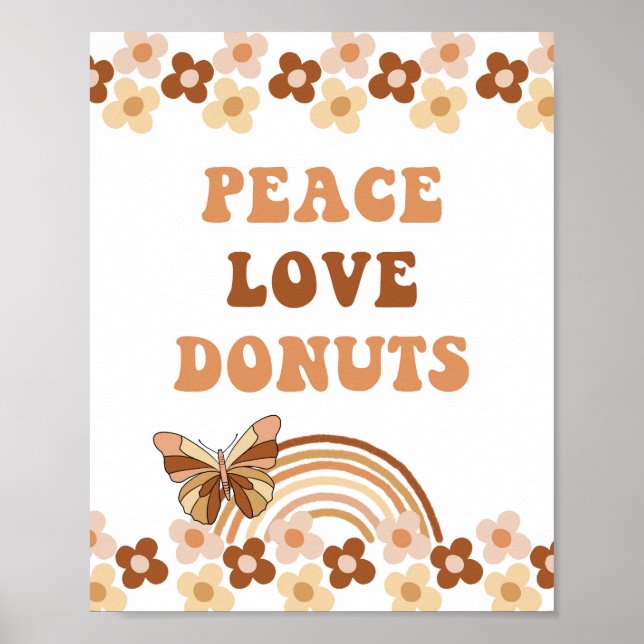 Fred Lig Donuts Groovy Retro Fest Skylt (Framsidan)