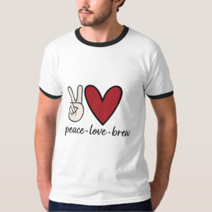 Fred Ligga Kaffe Retro Ringer T-Shirt för Kaffeäls