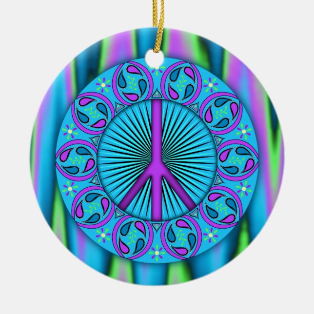 Fred ~ Löv Julgransprydnad Keramik (Framsidan)