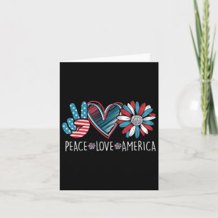Fred Love America Daisy 4 juli Patriotisk Amerikan Kort