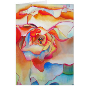 Fred martin begonia vattenfärgsart hälsningskort