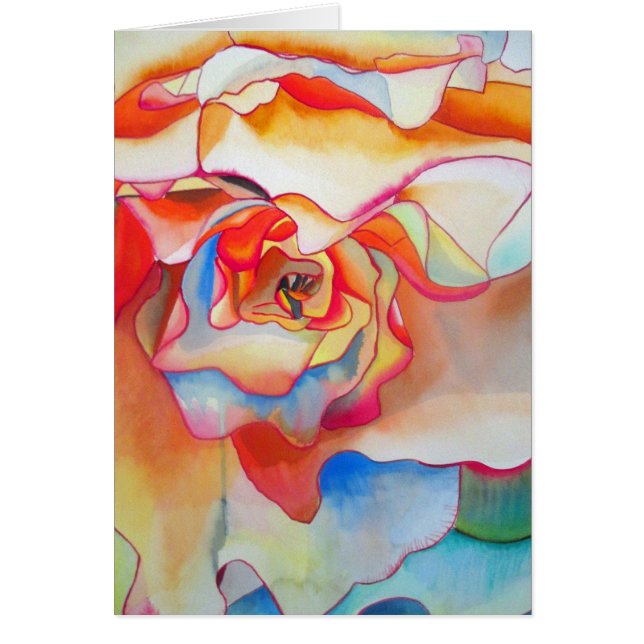 Fred martin begonia vattenfärgsart hälsningskort (Framsidan)