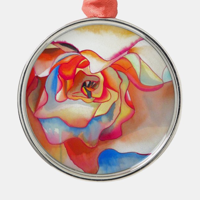 Fred martin begonia vattenfärgsart julgransprydnad metall (Framsidan)