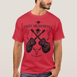 Fred McDowell Acoustic Guitar Logotyp T Shirt