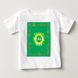 Fred med dig: inspirerande Grönt och Gult Tee Shirt