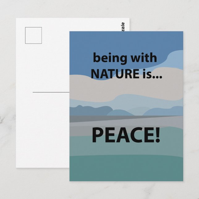 Fred med naturen är fred vykort (Fram/baksida)