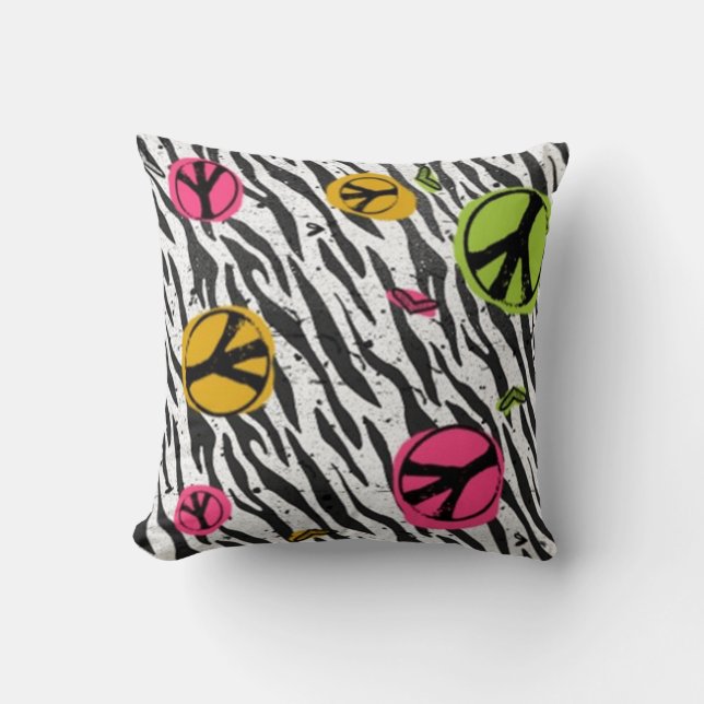 Fred med Zebra mönstrad Pillow Kudde (Framsida)
