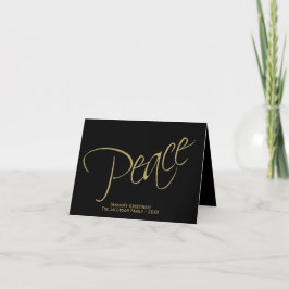 Fred. Minimalistiskt Modern Black & Guld Chic Phot Helgkort