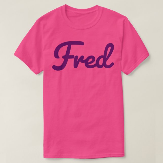 Fred Namn Lila Typography T Shirt (Design framsida)