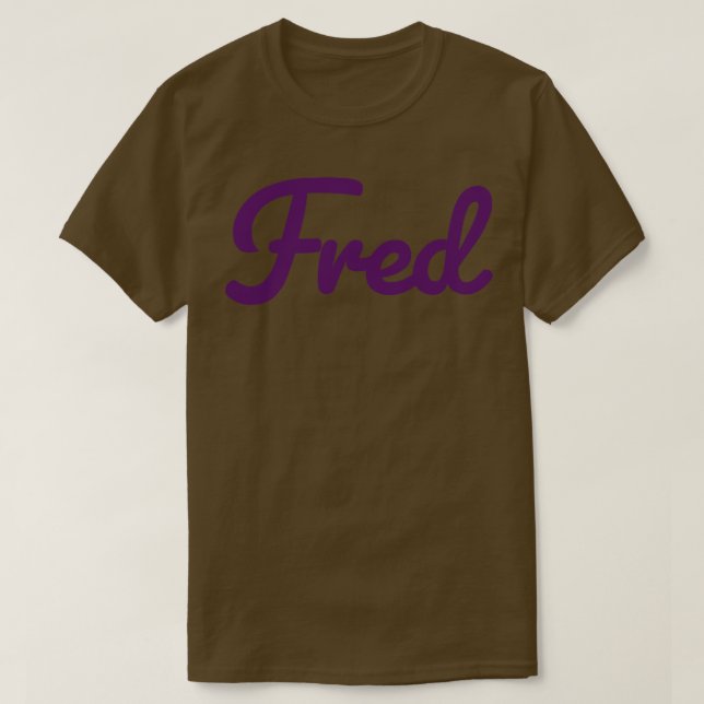 Fred Namn Lila Typography T Shirt (Design framsida)