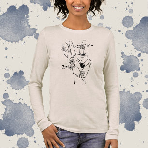 Fred och blommor t shirt
