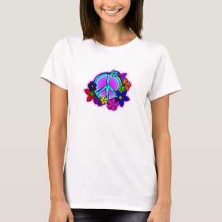 Fred och blommor t-shirt