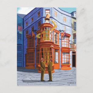 Fred och George på Weasleys Witzig Warelz Vykort