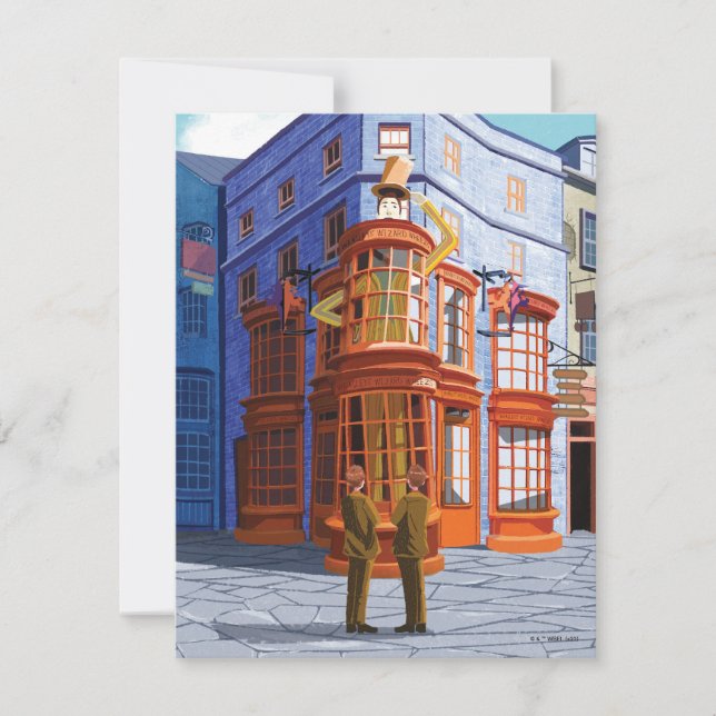 Fred och George vid Weasleys guide Wheezes Anteckningskort (Framsida)